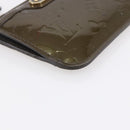 LOUIS VUITTON Monogram Vernis Pochette Cle NM Purse Beige M91763 Auth 152245-9