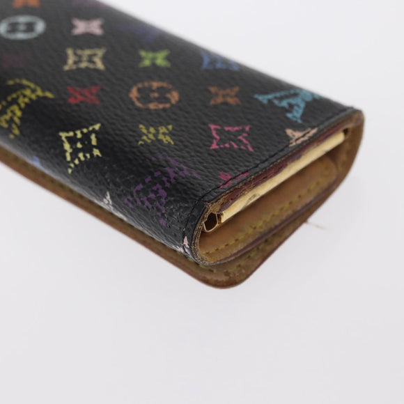 LOUIS VUITTON Monogram Multicolor Multicles 4 Key Case Black M93732 Auth 152246