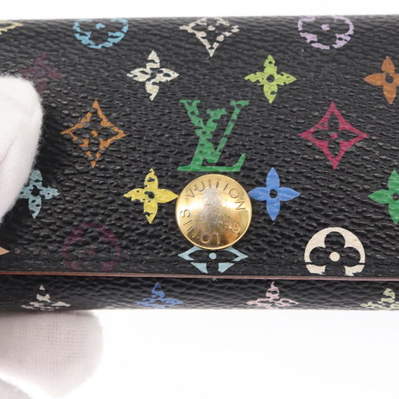 LOUIS VUITTON Monogram Multicolor Multicles 4 Key Case Black M93732 Auth 152246