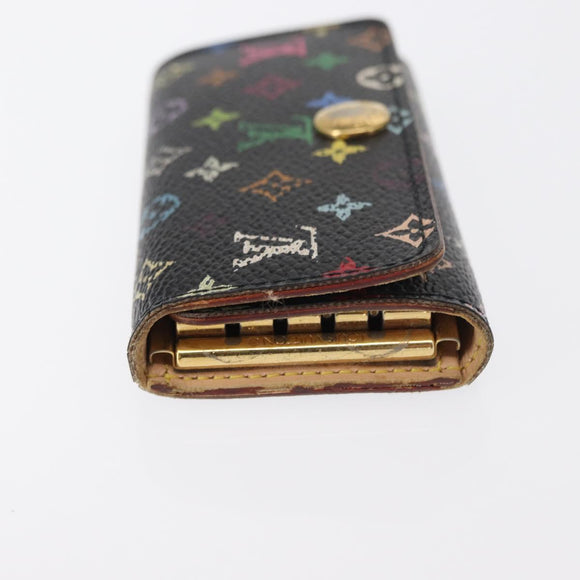 LOUIS VUITTON Monogram Multicolor Multicles 4 Key Case Black M93732 Auth 152246