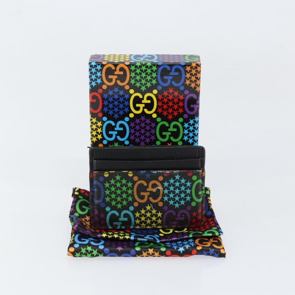 GUCCI GG Psychedelic Card Case Black 601098 Auth 152252