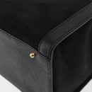 GUCCI Bamboo Hand Bag Suede Leather Black Gold 002 1186 0260 Auth 152254-16