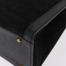 GUCCI Bamboo Hand Bag Suede Leather Black Gold 002 1186 0260 Auth 152254-17