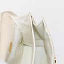 BALLY Quilted Hand Bag Leather Plastic 2way Cream Gold Auth 152255-20