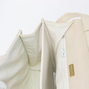 BALLY Quilted Hand Bag Leather Plastic 2way Cream Gold Auth 152255-21