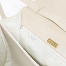 BALLY Quilted Hand Bag Leather Plastic 2way Cream Gold Auth 152255-22