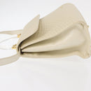 BALLY Quilted Hand Bag Leather Plastic 2way Cream Gold Auth 152255-5