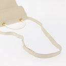 BALLY Quilted Hand Bag Leather Plastic 2way Cream Gold Auth 152255-9