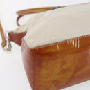 PRADA Hand Bag Nylon Enamel 2way White Silver Auth 152256-16