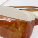 PRADA Hand Bag Nylon Enamel 2way White Silver Auth 152256-17