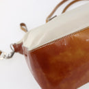 PRADA Hand Bag Nylon Enamel 2way White Silver Auth 152256-18