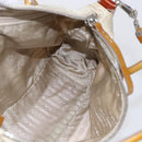 PRADA Hand Bag Nylon Enamel 2way White Silver Auth 152256-21
