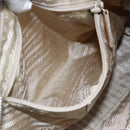 PRADA Hand Bag Nylon Enamel 2way White Silver Auth 152256-23