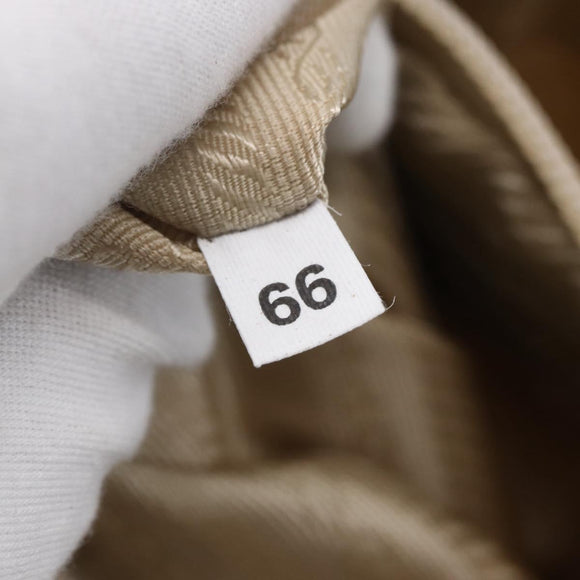 PRADA Hand Bag Nylon Enamel 2way White Silver Auth 152256