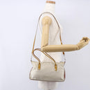 PRADA Hand Bag Nylon Enamel 2way White Silver Auth 152256-24
