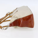 PRADA Hand Bag Nylon Enamel 2way White Silver Auth 152256-3