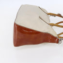 PRADA Hand Bag Nylon Enamel 2way White Silver Auth 152256-4