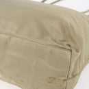 PRADA Hand Bag Nylon Khaki Silver Auth 152257-15