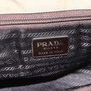 PRADA Hand Bag Nylon Khaki Silver Auth 152257-18