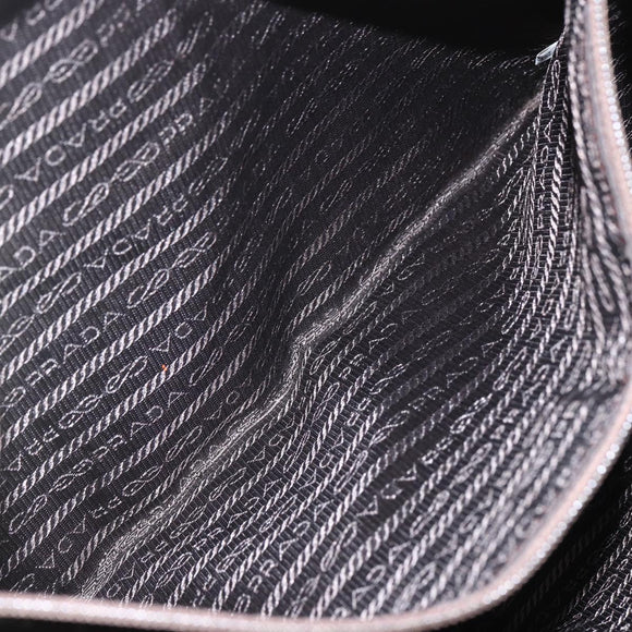 PRADA Hand Bag Nylon Khaki Silver Auth 152257