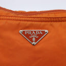 PRADA Shoulder Bag Nylon Orange Silver Auth 152258-18