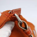 PRADA Shoulder Bag Nylon Orange Silver Auth 152258-9