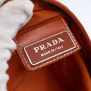 PRADA Shoulder Bag Nylon Orange Silver Auth 152258-19