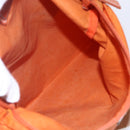 PRADA Shoulder Bag Nylon Orange Silver Auth 152258-11