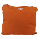 PRADA Shoulder Bag Nylon Orange Silver Auth 152258-13