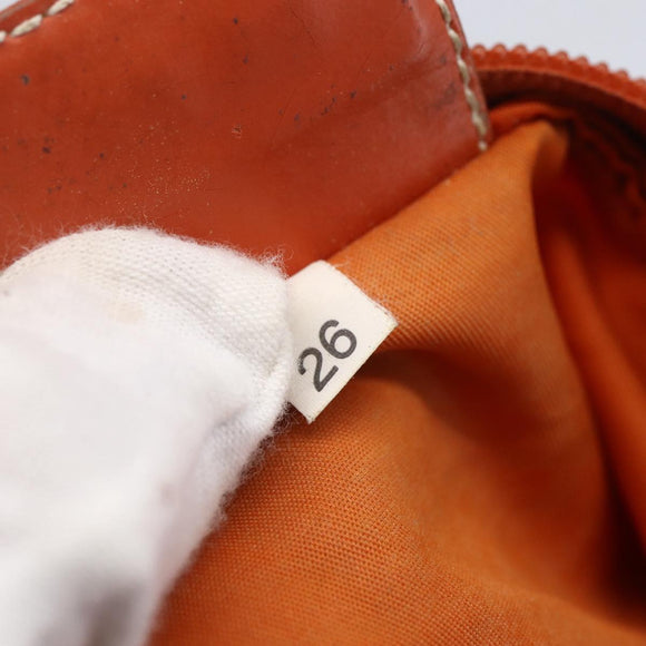 PRADA Shoulder Bag Nylon Orange Silver Auth 152258