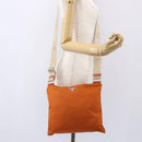 PRADA Shoulder Bag Nylon Orange Silver Auth 152258-22