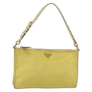 PRADA Accessory Pouch Nylon Yellow Gold Auth 152259-1