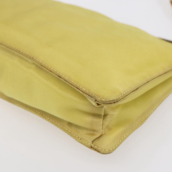 PRADA Accessory Pouch Nylon Yellow Gold Auth 152259