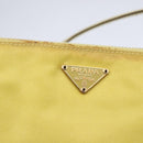 PRADA Accessory Pouch Nylon Yellow Gold Auth 152259-19