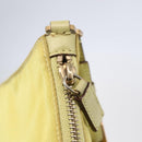 PRADA Accessory Pouch Nylon Yellow Gold Auth 152259-9