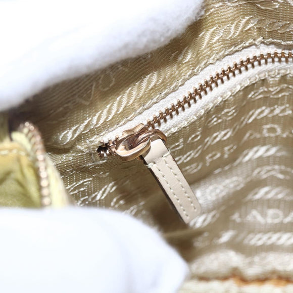 PRADA Accessory Pouch Nylon Yellow Gold Auth 152259