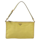 PRADA Accessory Pouch Nylon Yellow Gold Auth 152259-13