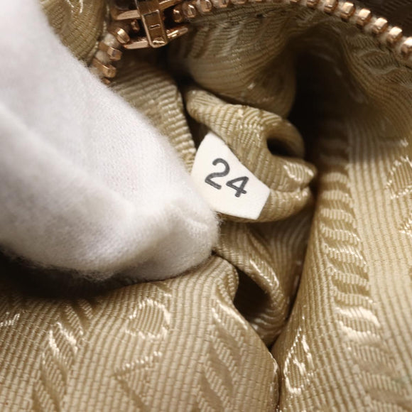PRADA Accessory Pouch Nylon Yellow Gold Auth 152259