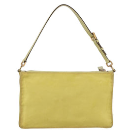 PRADA Accessory Pouch Nylon Yellow Gold Auth 152259 - 0