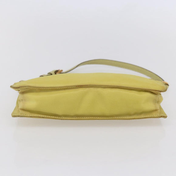 PRADA Accessory Pouch Nylon Yellow Gold Auth 152259