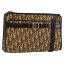 Christian Dior Trotter Canvas Shoulder Bag Beige Gold Auth 152260-1