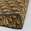 Christian Dior Trotter Canvas Shoulder Bag Beige Gold Auth 152260-13