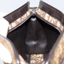 Christian Dior Trotter Canvas Shoulder Bag Beige Gold Auth 152260-18