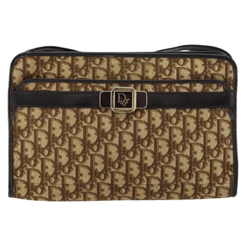 Christian Dior Trotter Canvas Shoulder Bag Beige Gold Auth 152260 - 0