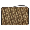 Christian Dior Trotter Canvas Shoulder Bag Beige Gold Auth 152260-3