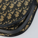 Christian Dior Trotter Canvas Shoulder Bag Navy Gold Auth 152262-14