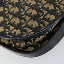 Christian Dior Trotter Canvas Shoulder Bag Navy Gold Auth 152262-15