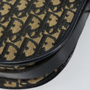 Christian Dior Trotter Canvas Shoulder Bag Navy Gold Auth 152262-16