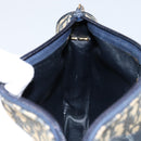 Christian Dior Trotter Canvas Shoulder Bag Navy Gold Auth 152262-19