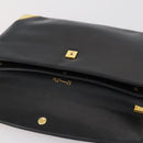Christian Dior Trotter Canvas Clutch Bag Leather Black Gold Auth 152263-12